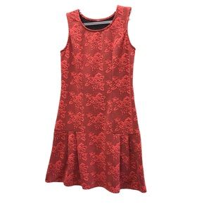 Target Women's Size S Orange Crew Neck Sleeveless Floral Print Shift Dress